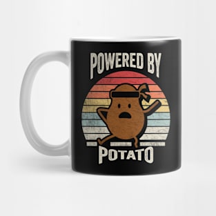 Retro Vintage Powered By Potato Funny Potato Veggie Vegan Lover Gift Mug